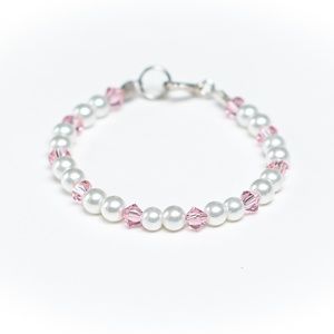 Infant Girl Swarovski Chrystal & Pearls Bracelet